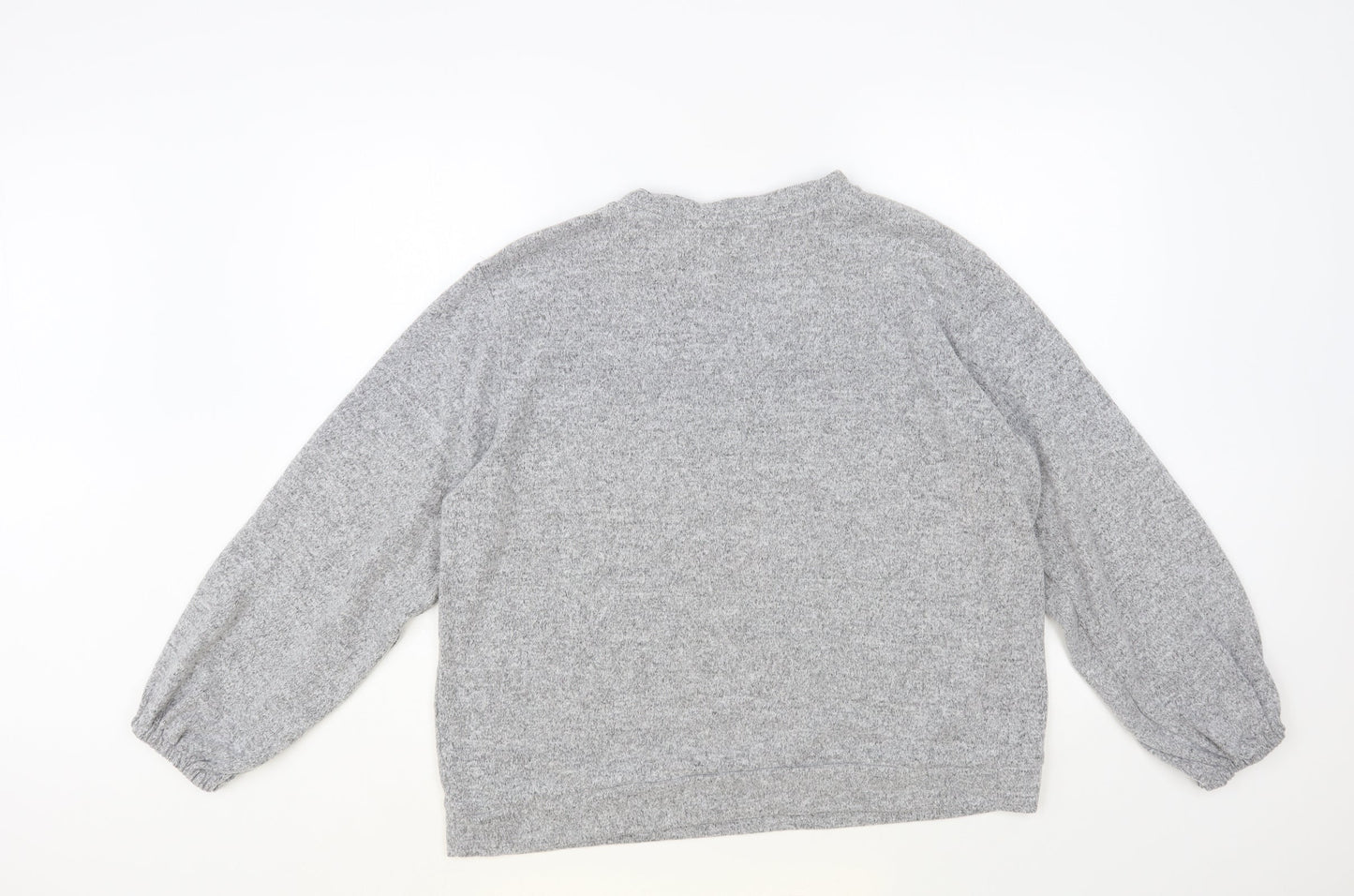 Dorothy Perkins Womens Grey Round Neck Polyester Pullover Jumper Size 16 - Lace Detail