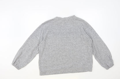 Dorothy Perkins Womens Grey Round Neck Polyester Pullover Jumper Size 16 - Lace Detail
