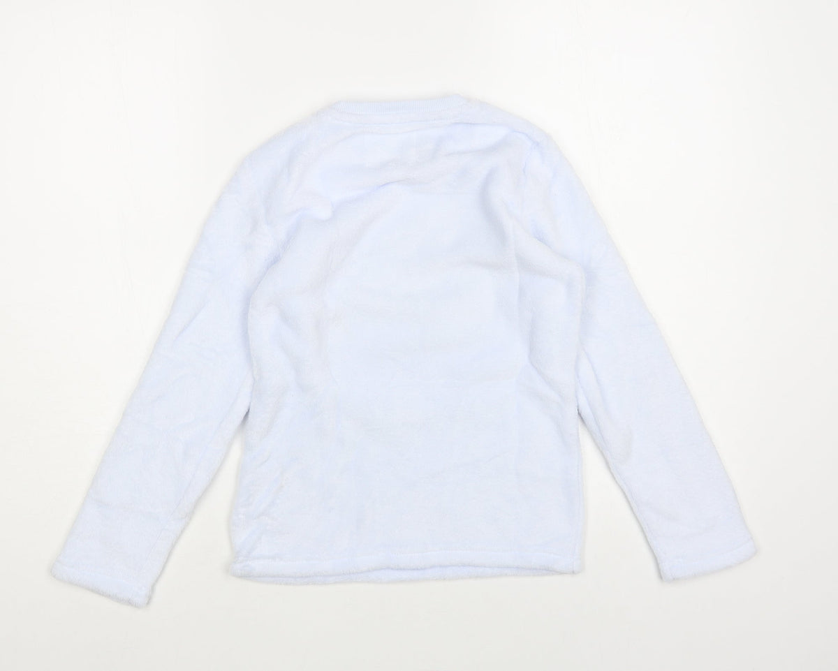 F&F Girls Blue Solid Polyester Top Lounge Set Size 8-9 Years Pullover - Koala Bear