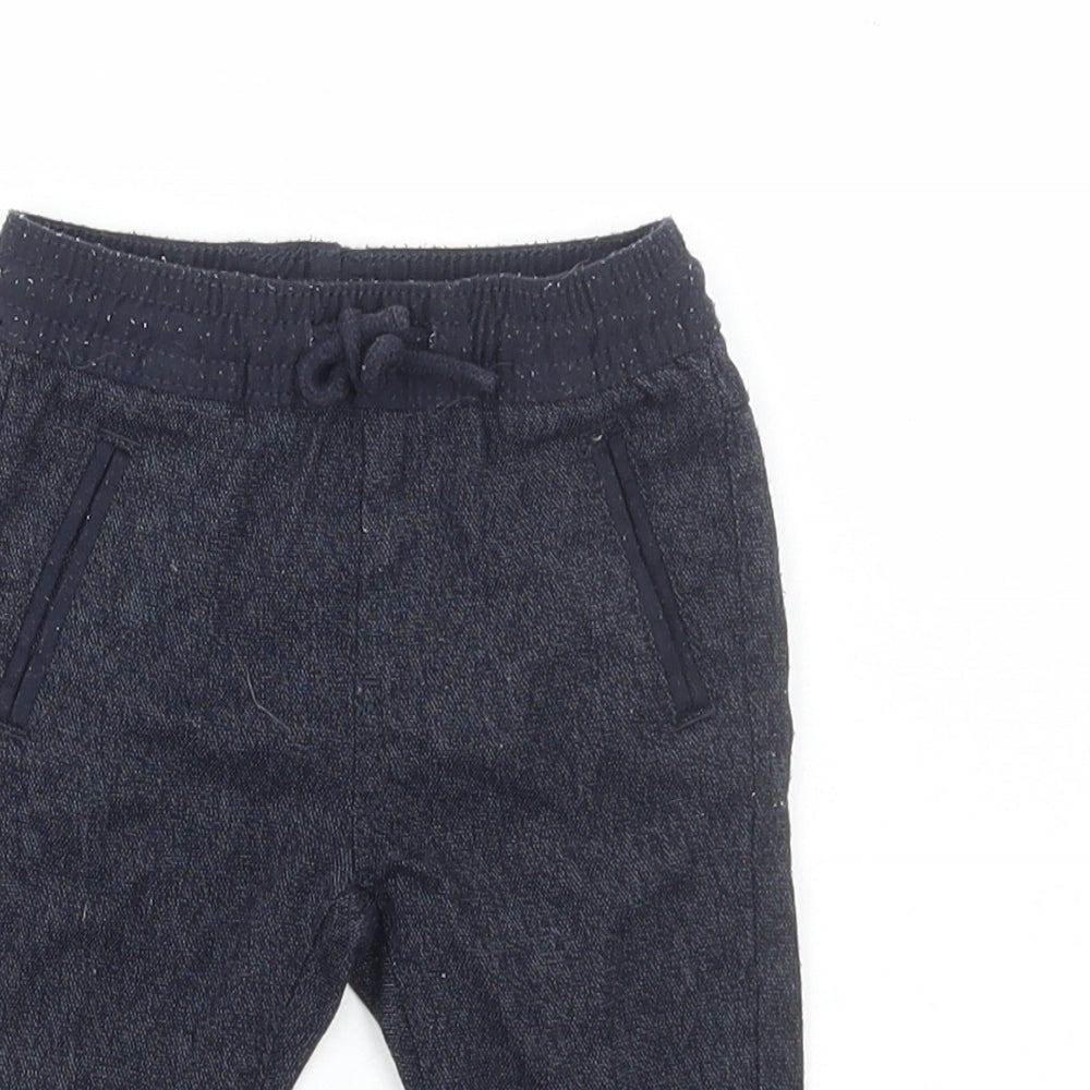 Matalan Boys Blue Polyester Jogger Trousers Size 3-6 Months Drawstring