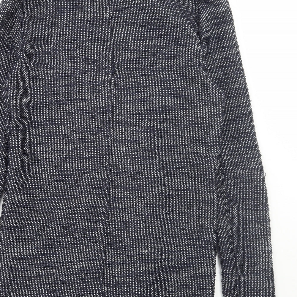 New Look Womens Blue Geometric Jacket Coatigan Size 10