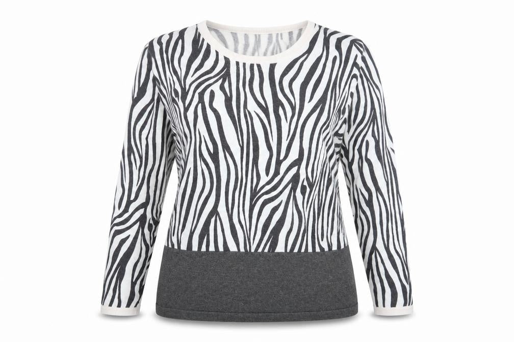MARBLE Womens Multicoloured Round Neck Animal Print Viscose Pullover Jumper Size 12