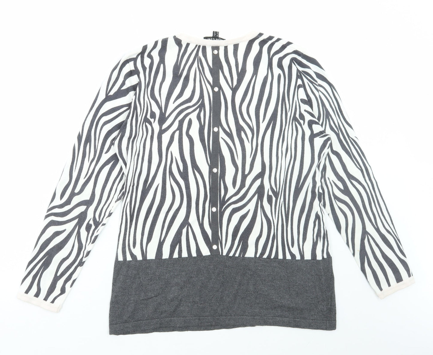 MARBLE Womens Multicoloured Round Neck Animal Print Viscose Pullover Jumper Size 12