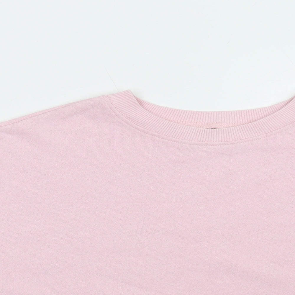 Pull&Bear Womens Pink Cotton Pullover Sweatshirt Size S Pullover
