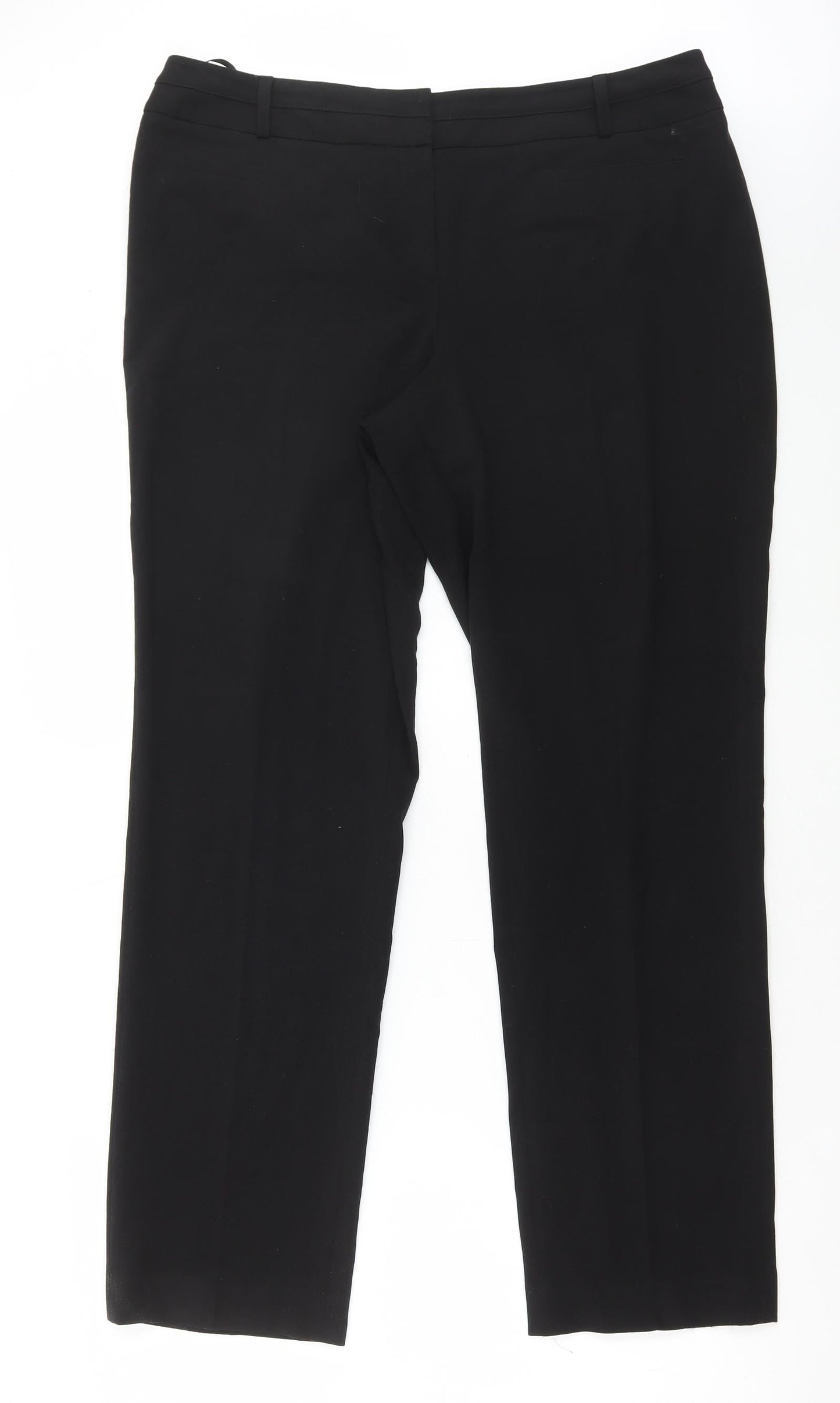 Dunnes Stores Womens Black Polyester Trousers Size 16 L30 in Regular Hook & Eye