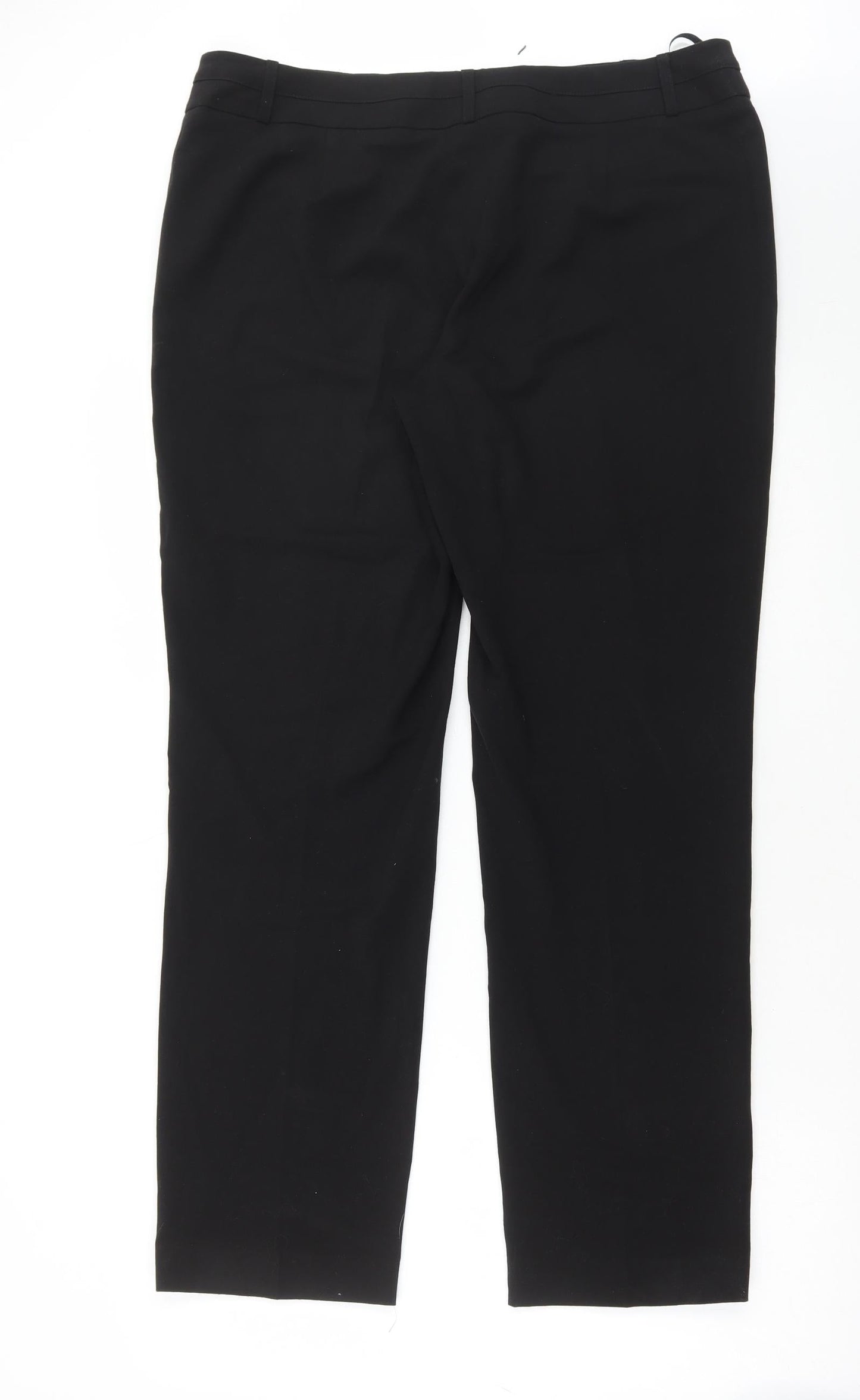 Dunnes Stores Womens Black Polyester Trousers Size 16 L30 in Regular Hook & Eye