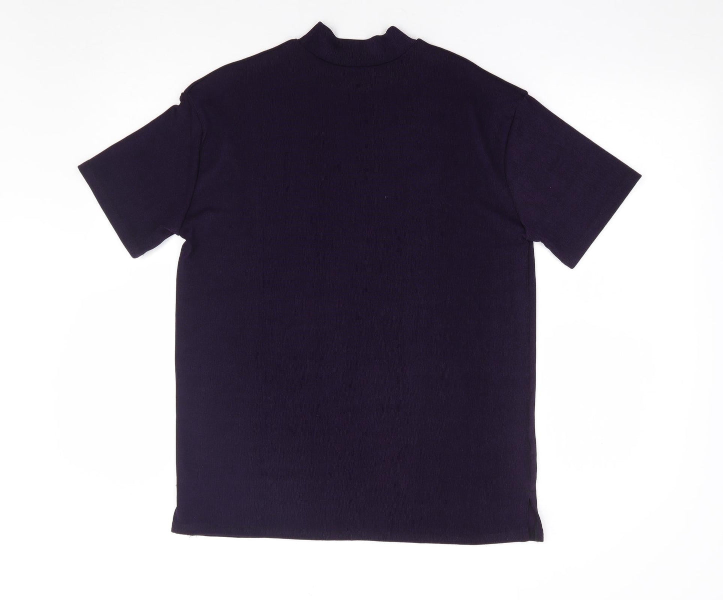 Preworn Womens Purple Polyester Basic Blouse Size M Mock Neck