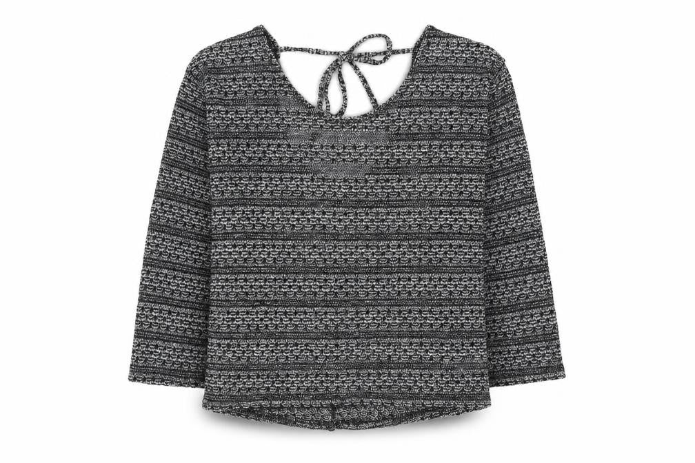NEXT Womens Black Scoop Neck Geometric Polyester Pullover Jumper Size 10