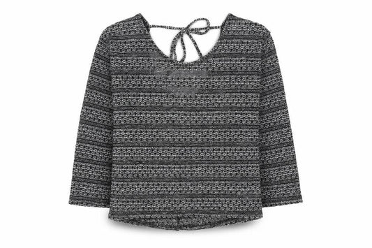 Next Womens Black Scoop Neck Geometric Polyester Pullover Jumper Size 10