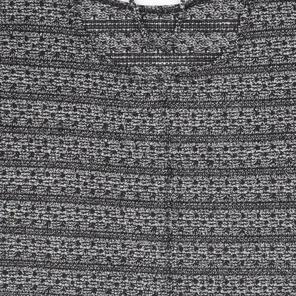 Next Womens Black Scoop Neck Geometric Polyester Pullover Jumper Size 10
