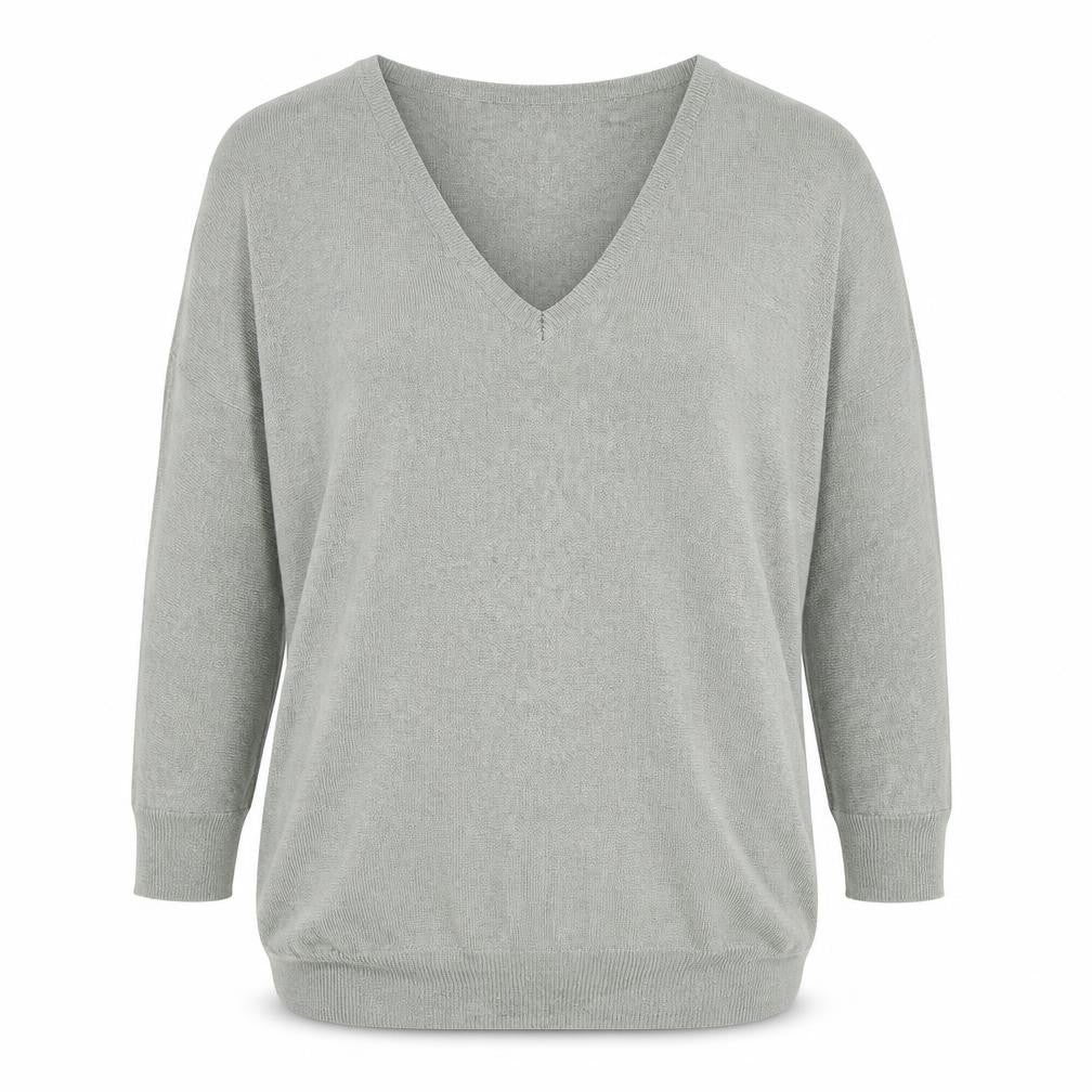 M&Co Womens Green V-Neck Viscose Pullover Jumper Size 10 - Batwing