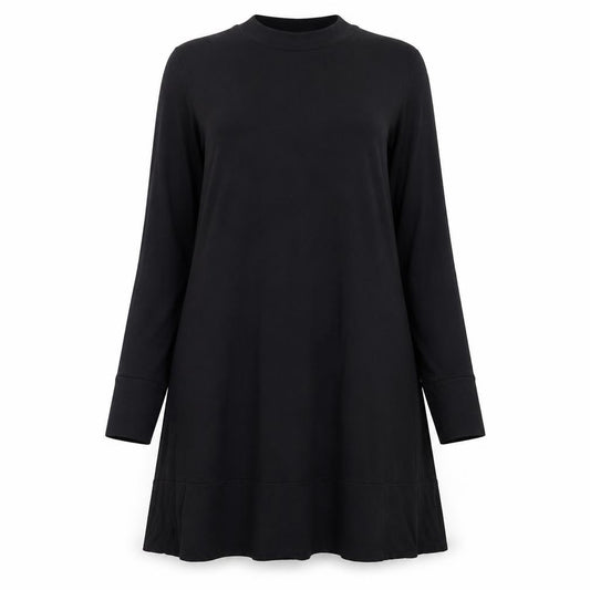 Marks and Spencer Womens Black Viscose A-Line Size 14 Mock Neck Pullover