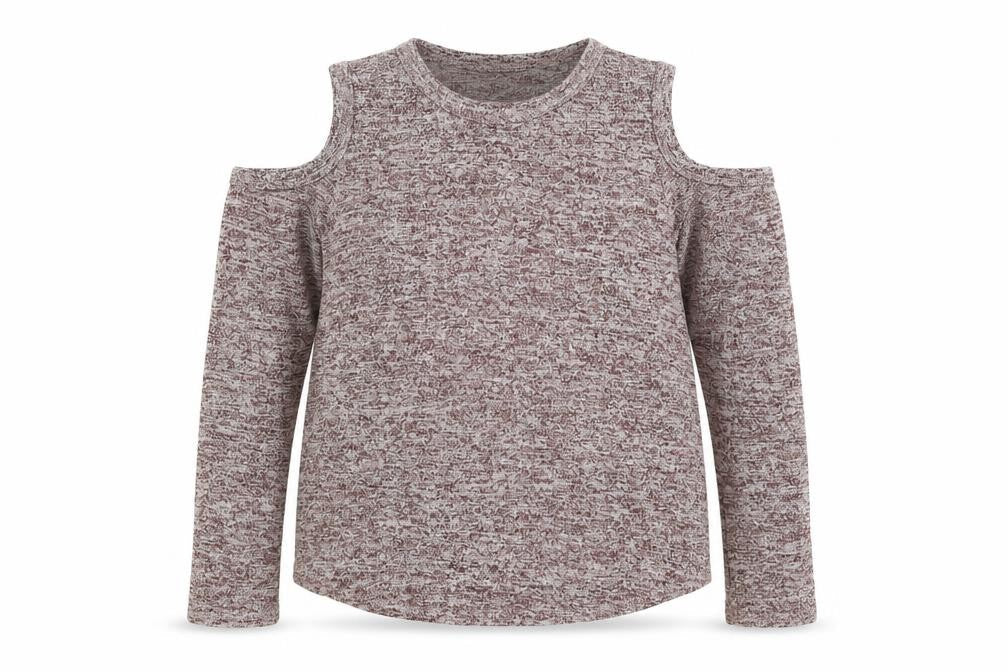 915 Generation Girls Purple Polyester Basic T-Shirt Size 12-13 Years Round Neck Pullover - Open Shoulder