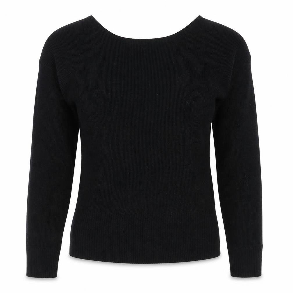 PRETTYLITTLETHING Womens Black Boat Neck Acrylic Pullover Jumper Size S