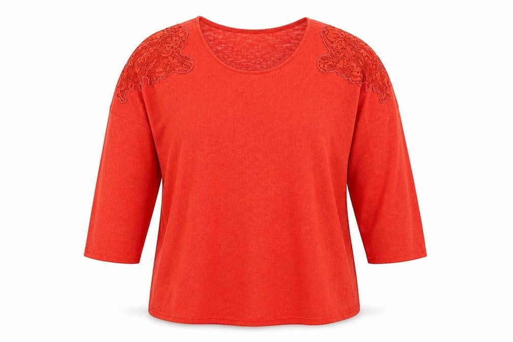 Dunnes Stores Womens Red Round Neck Polyester Pullover Jumper Size L