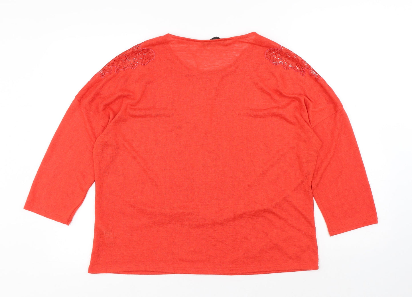 Dunnes Stores Womens Red Round Neck Polyester Pullover Jumper Size L
