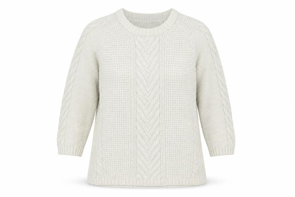 Oasis Womens White Round Neck Acrylic Pullover Jumper Size S
