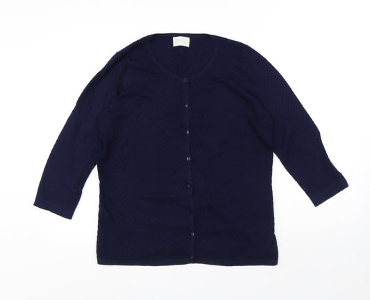Savida Womens Blue V-Neck Viscose Cardigan Jumper Size S
