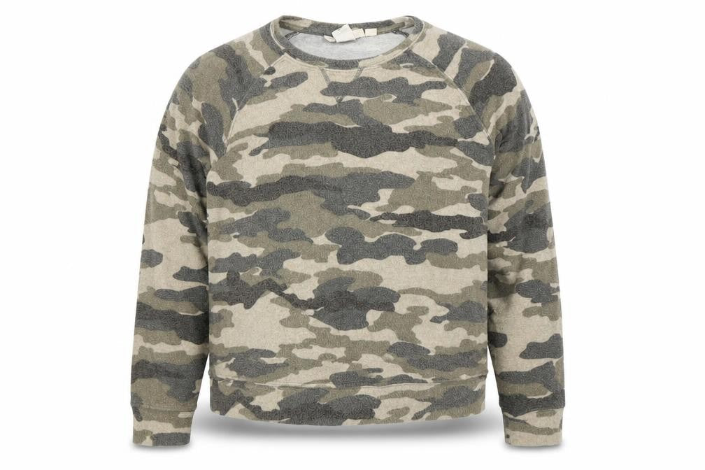LOGG Mens Multicoloured Camouflage Viscose Pullover Sweatshirt Size S