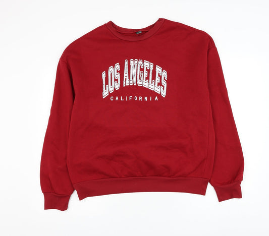 SheIn Womens Red Polyester Pullover Sweatshirt Size S Pullover - Los Angeles