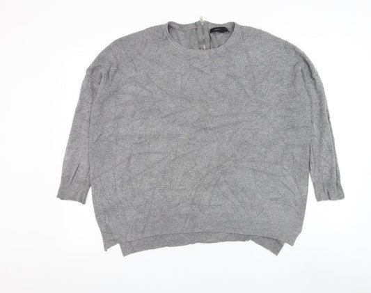 Atmosphere Womens Grey Round Neck Viscose Pullover Jumper Size 14