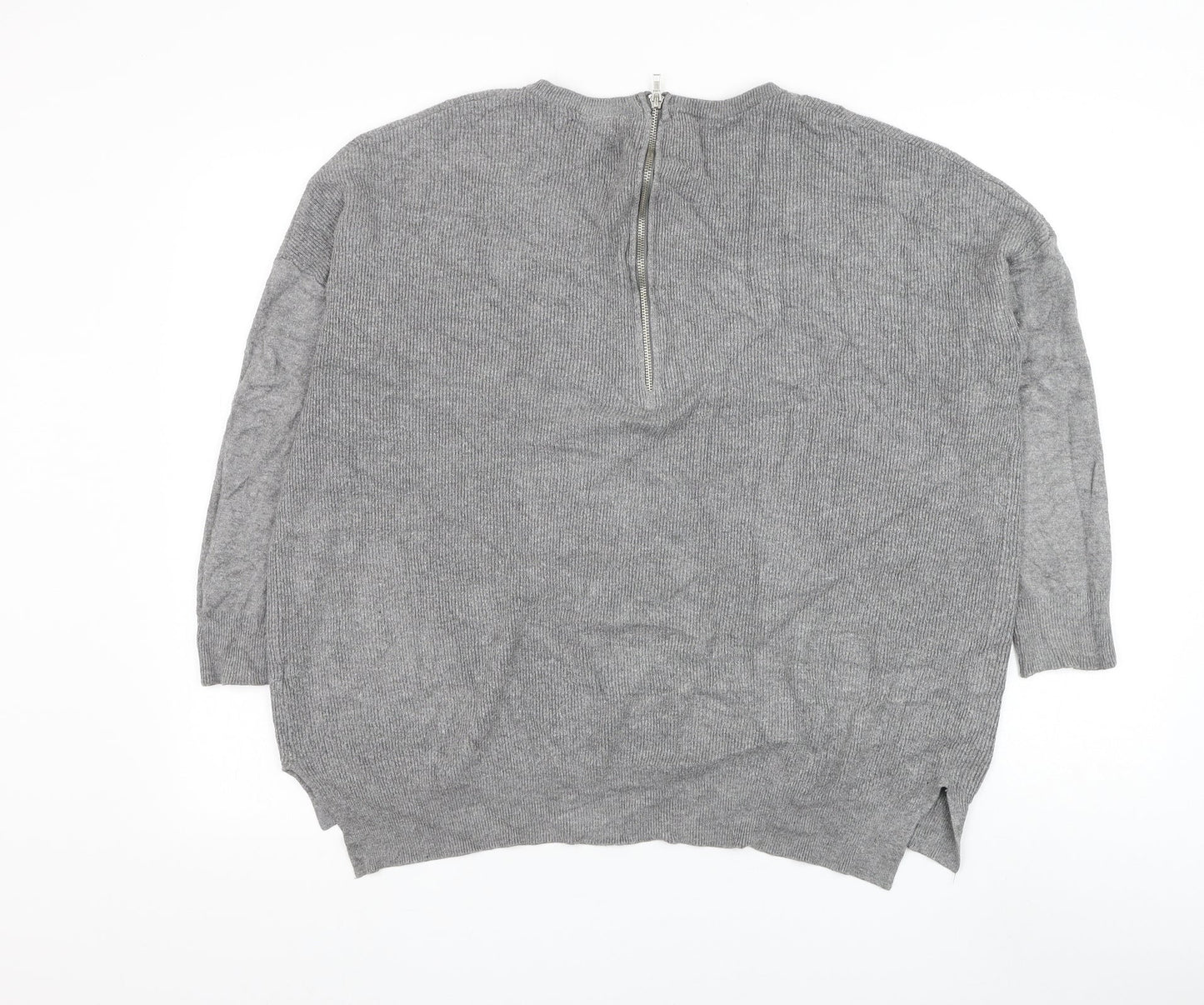 Atmosphere Womens Grey Round Neck Viscose Pullover Jumper Size 14