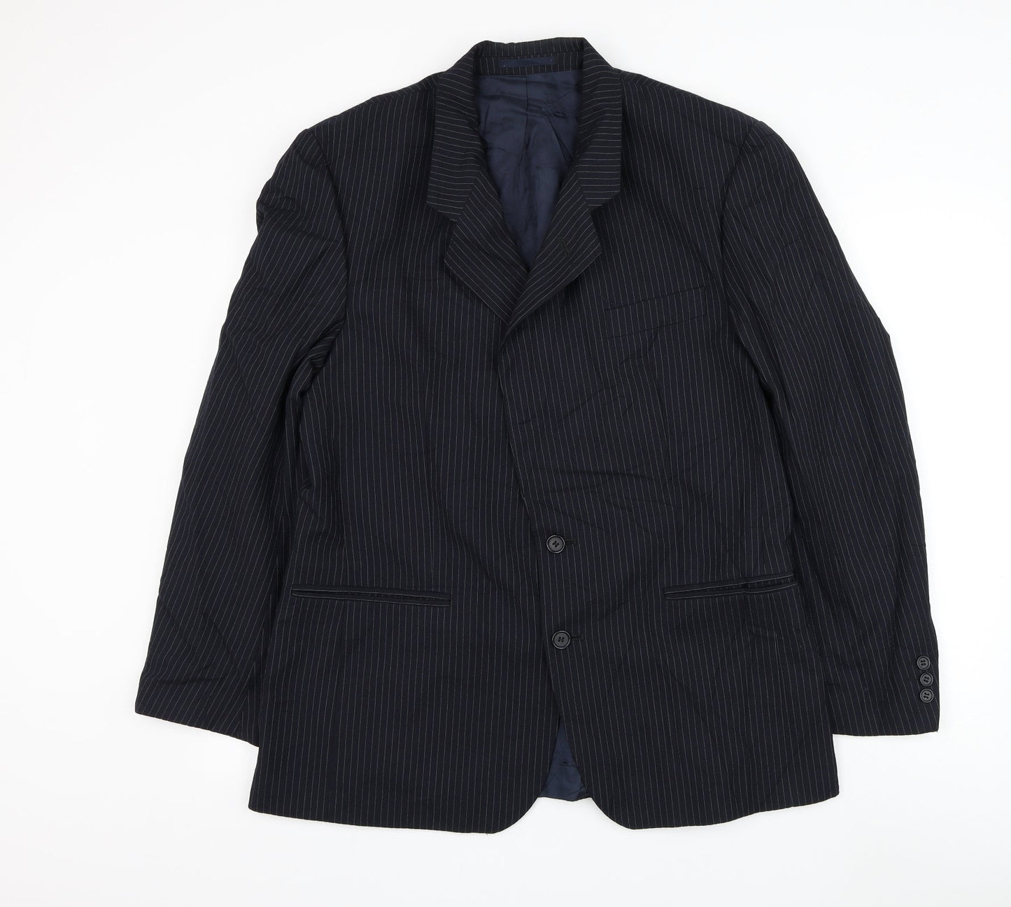 Daniel Drescott Mens Blue Striped Wool Jacket Suit Jacket Size 42