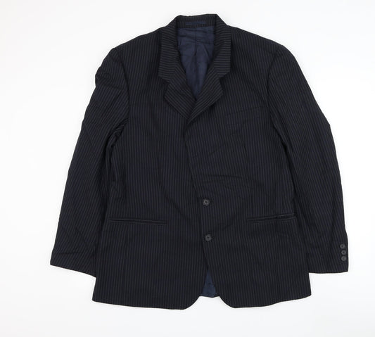 Daniel Drescott Mens Blue Striped Wool Jacket Suit Jacket Size 42