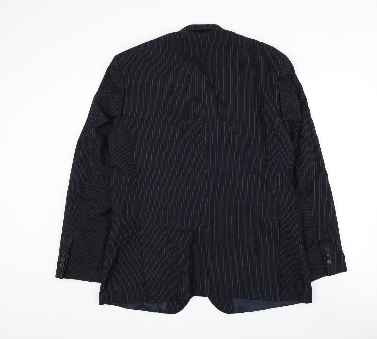 Daniel Drescott Mens Blue Striped Wool Jacket Suit Jacket Size 42