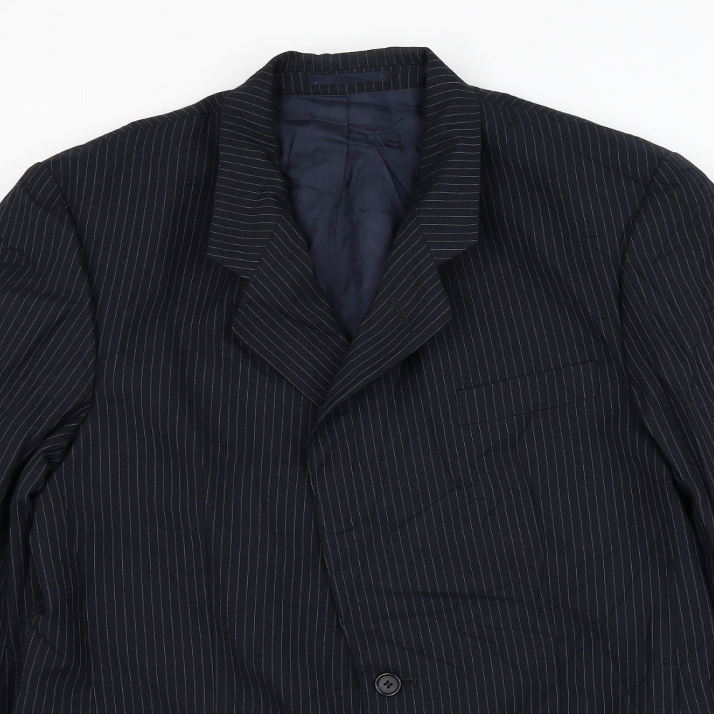 Daniel Drescott Mens Blue Striped Wool Jacket Suit Jacket Size 42