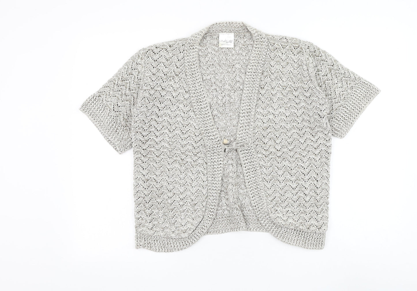 Pulse Womens Beige V-Neck Polyester Cardigan Jumper Size M
