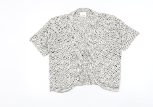 Pulse Womens Beige V-Neck Polyester Cardigan Jumper Size M