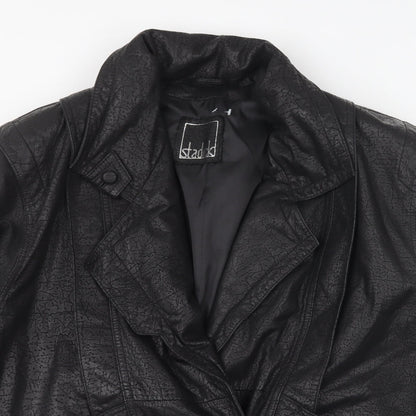 Stadick Womens Black Jacket Size 12 Button