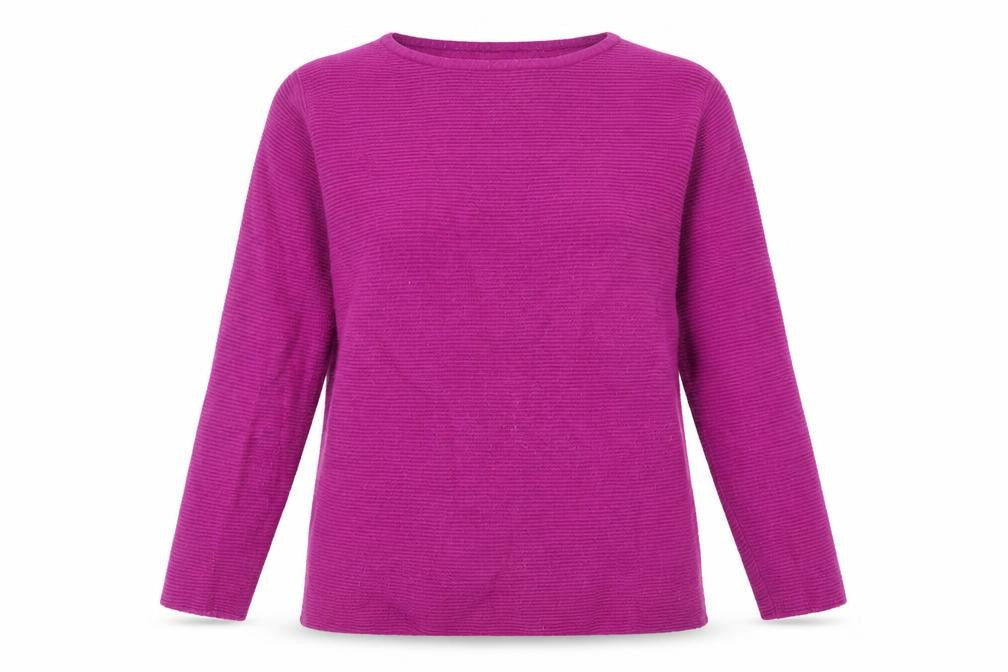 Bassini Womens Purple Round Neck Viscose Pullover Jumper Size M