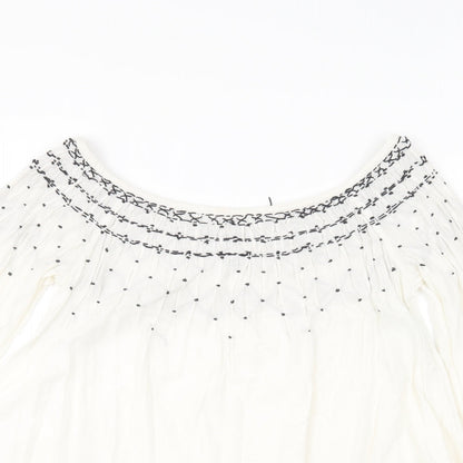 Zara Womens Ivory Viscose Basic Blouse Size XS Off the Shoulder