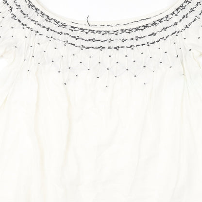 Zara Womens Ivory Viscose Basic Blouse Size XS Off the Shoulder