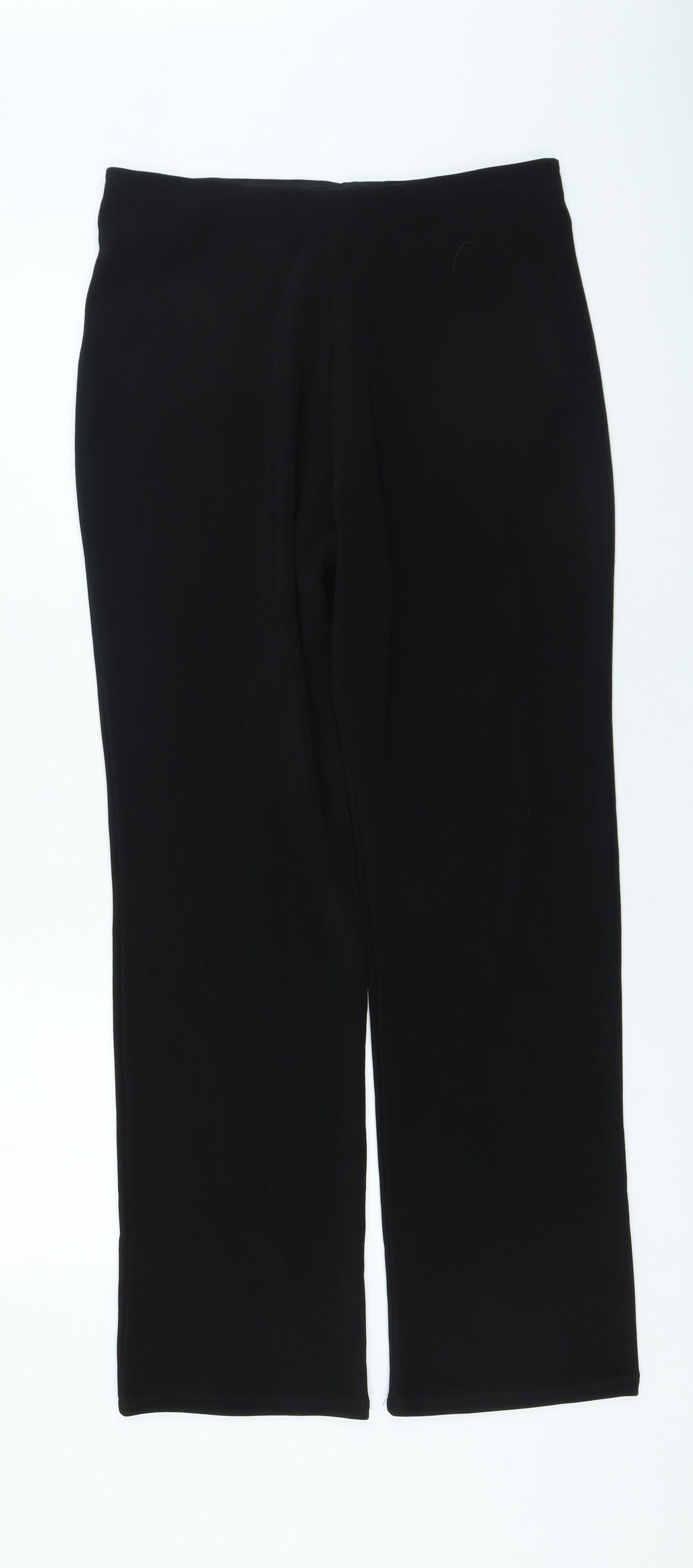 Preworn Womens Black Polyester Trousers Size 32 in L27 in Regular
