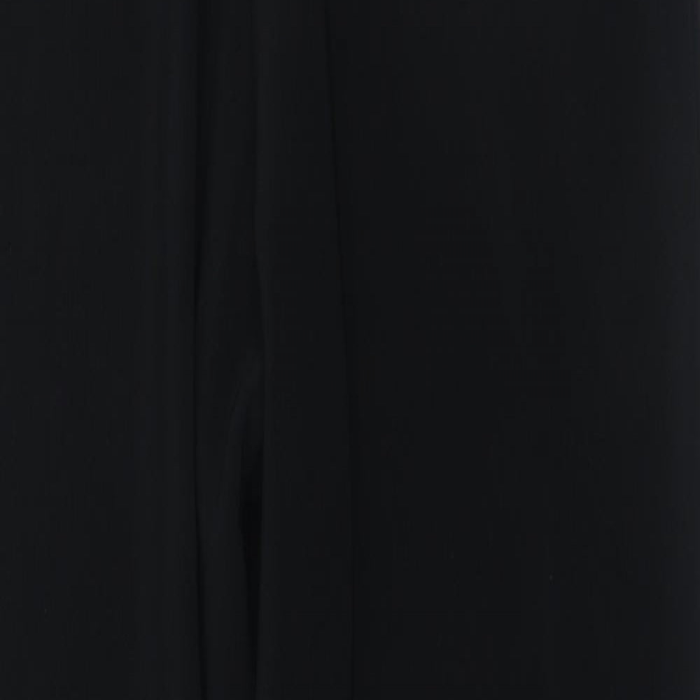 Preworn Womens Black Polyester Trousers Size 32 in L27 in Regular