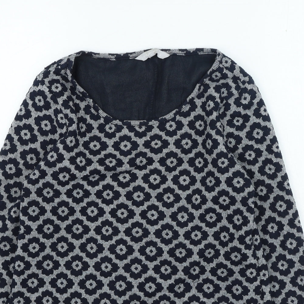 Red Herring Womens Blue Round Neck Floral Polyester Pullover Jumper Size 10