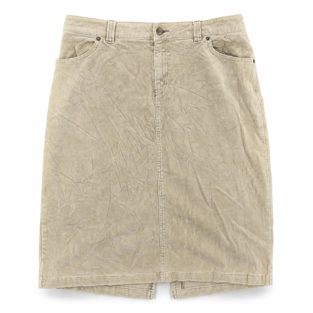 Divided Womens Beige Cotton Straight & Pencil Skirt Size 40 in Zip
