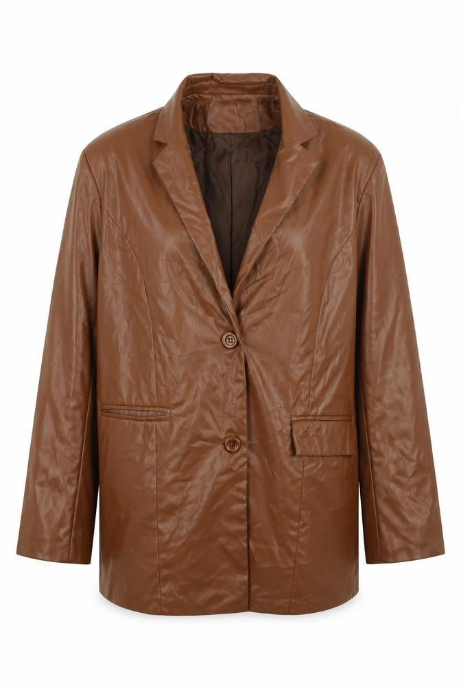 PRETTYLITTLETHING Womens Brown Jacket Size S Button
