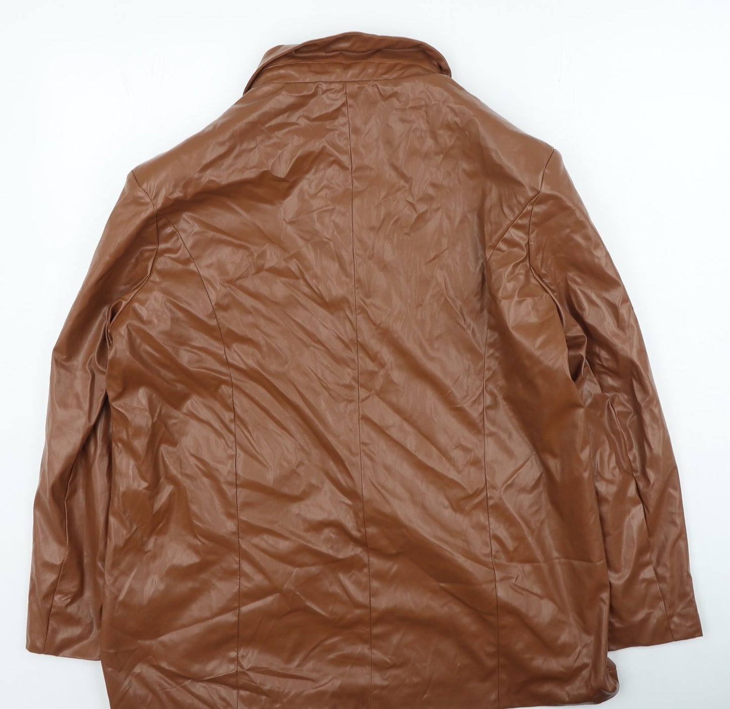 PRETTYLITTLETHING Womens Brown Jacket Size S Button