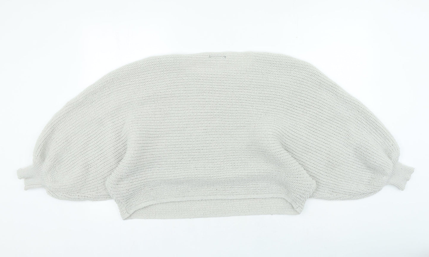 SheIn Womens Grey Round Neck Polyester Pullover Jumper Size M