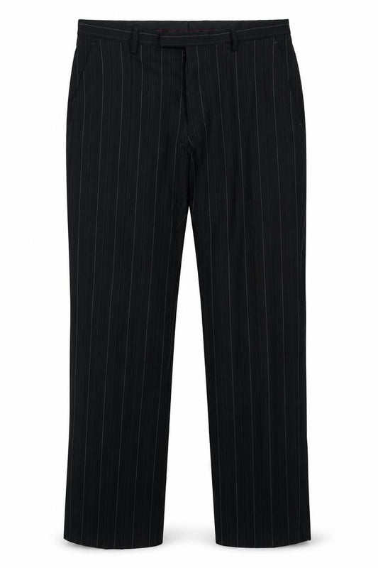 Preworn Mens Black Polyester Trousers Size 36 in L27 in Regular Zip
