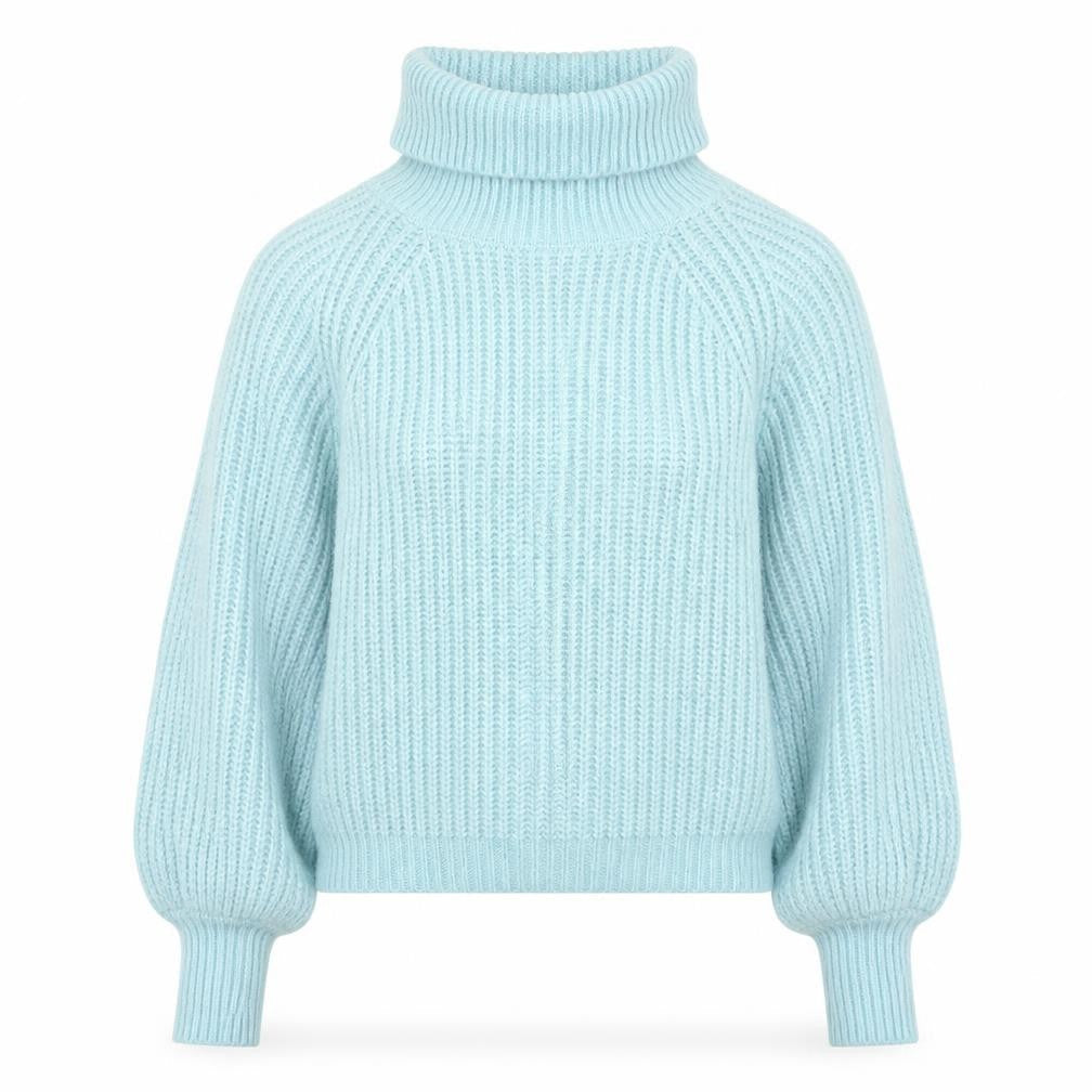 Moon&Madison Womens Blue Roll Neck Polyester Pullover Jumper Size S