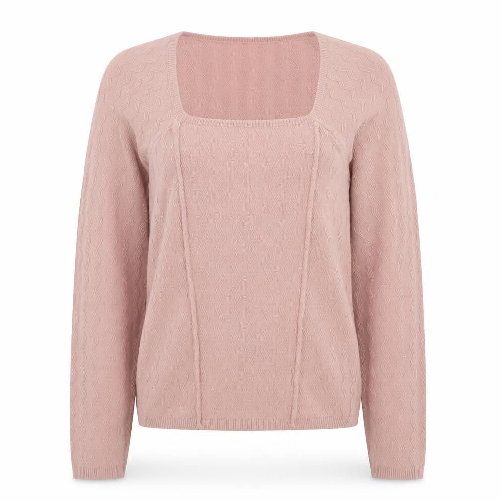 ASOS Womens Pink Square Neck Acrylic Pullover Jumper Size 8