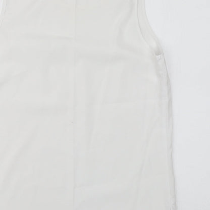 H&M Womens White Polyester Basic Tank Size 12 Round Neck