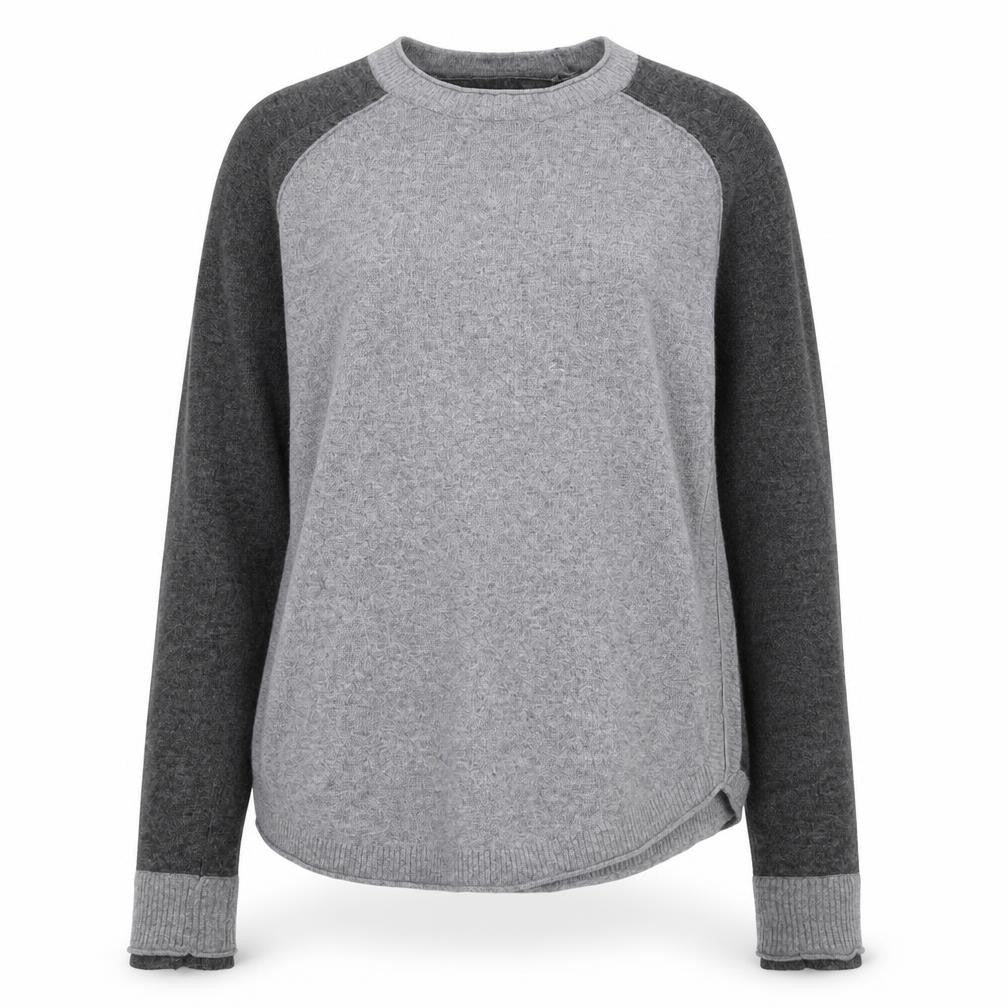 Noble Outfitters Womens Grey Round Neck Viscose Pullover Jumper Size L