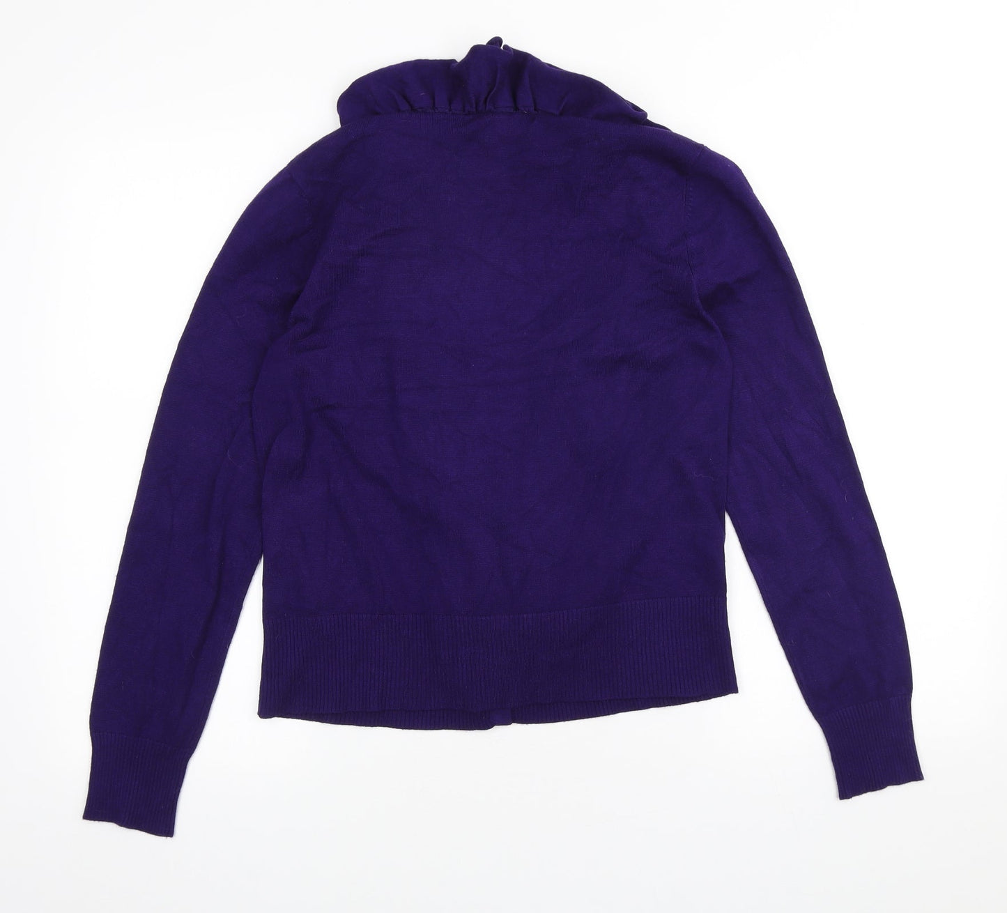 Nina Leonard Womens Purple Scoop Neck Viscose Cardigan Jumper Size M