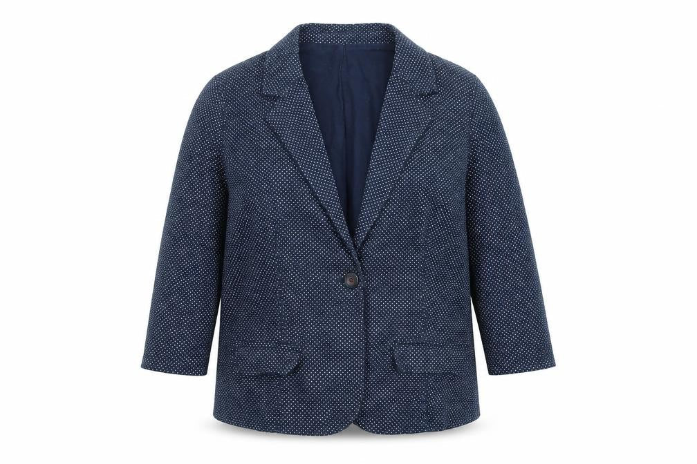 Marks & Spencer Womens Blue Polka Dot Jacket Blazer Size 14 Button
